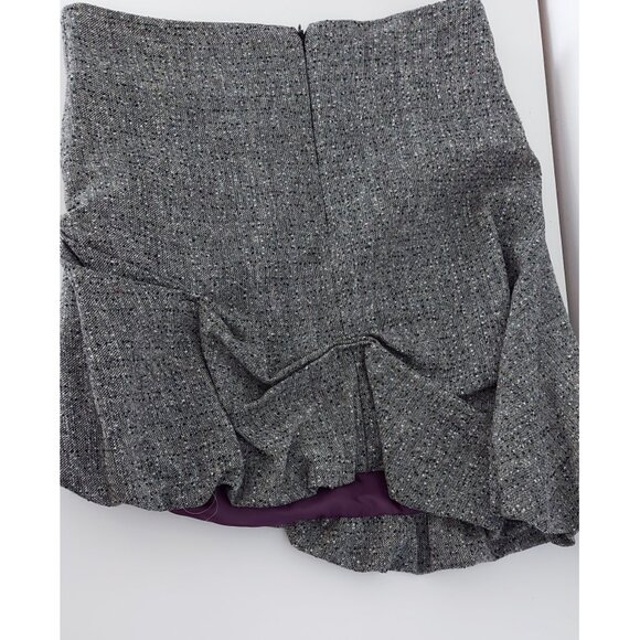 Eve Gravel XS grey bubble hem asymmetrical tweed skirt - style name = "Westwood" - Picture 2 of 10
